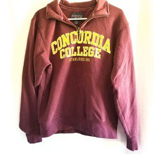 Maroon Quarter ¼ Zip Concordia College Sweatshirt